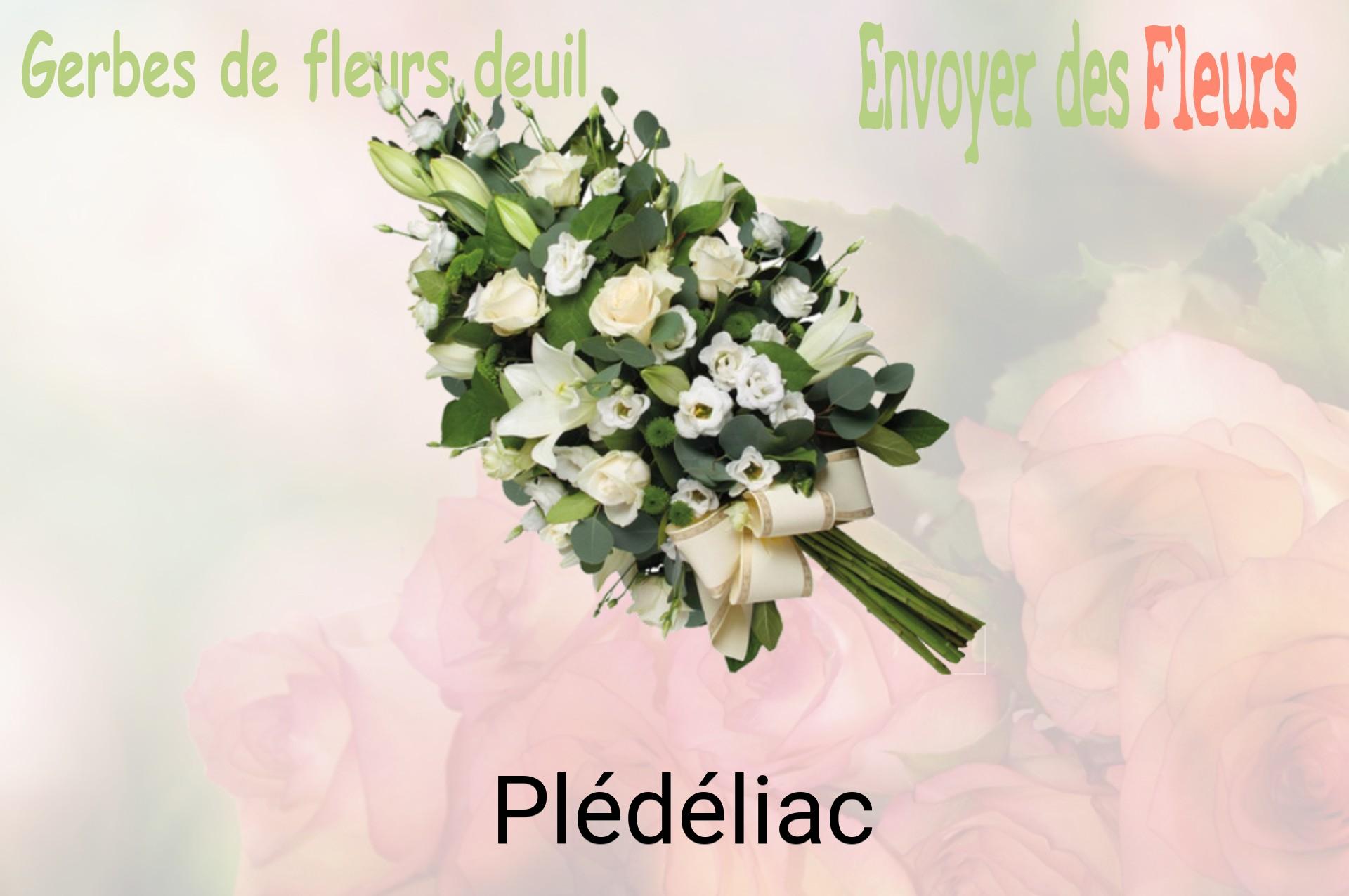 Gerbe de fleurs de deuil livrée à Plédéliac